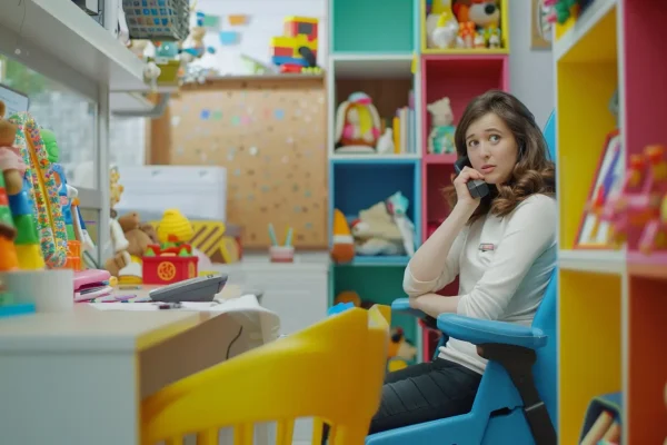A Woman Calls A Customer to Handle After-Sales Service